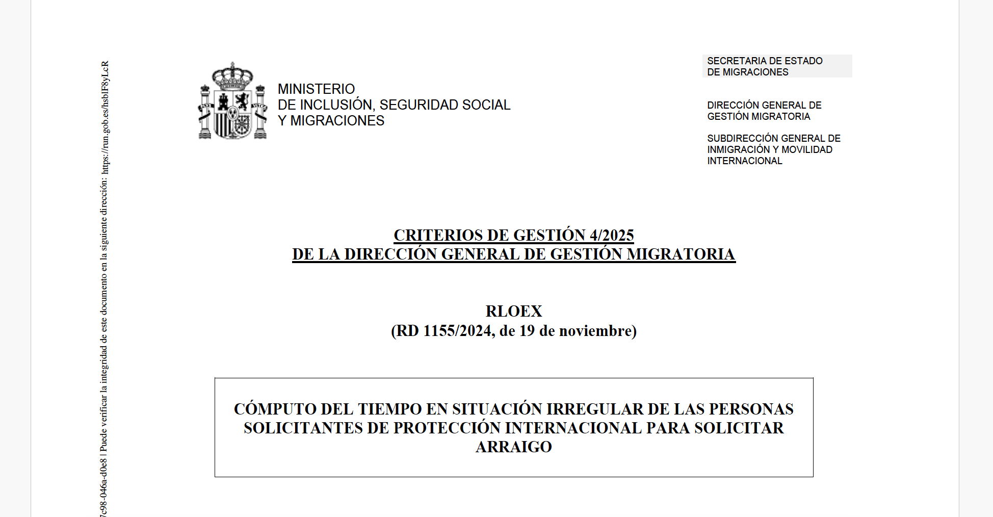 CRITERIO DE GESTION